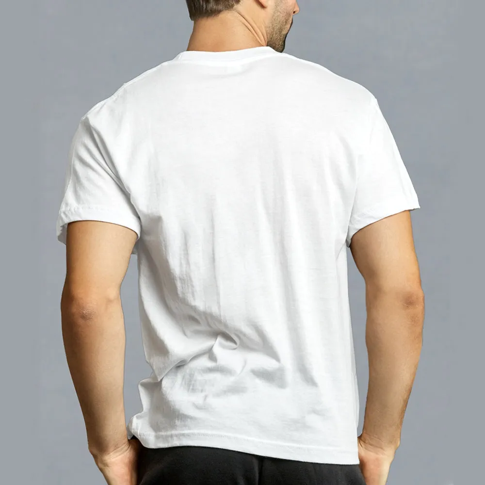 3 Mens White V-Neck T-Shirt 100% Cotton Undershirt Comfort Soft Tee Tagless Sz M