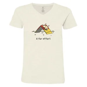 A For Effort - Ladies T-Shirt V-Neck
