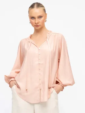 Alice Peasant Top - Pink