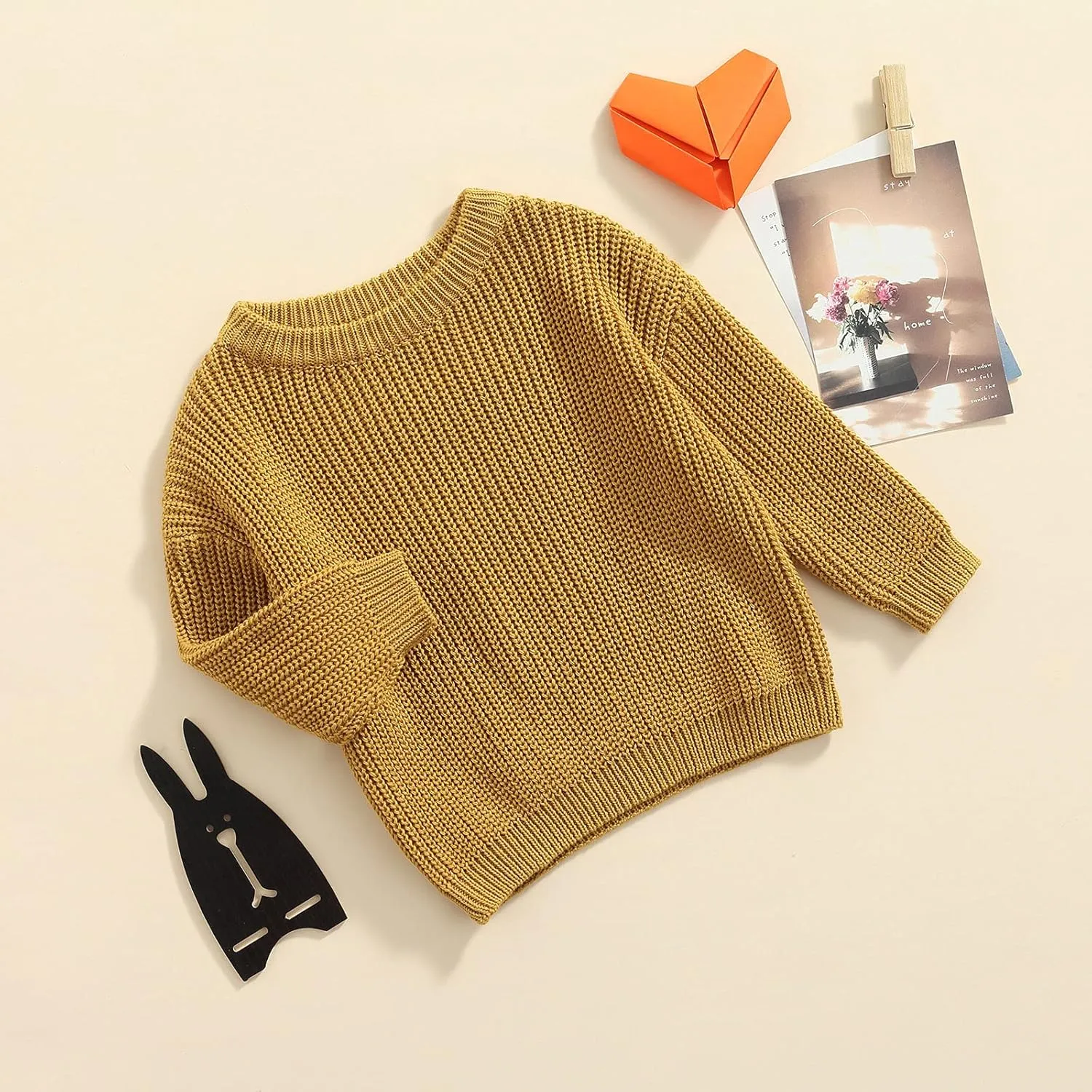 Baby Girl Boy Knit Sweater Blouse Pullover Sweatshirt Warm Crewneck Long Sleeve Tops for Infant Toddler