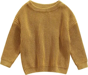 Baby Girl Boy Knit Sweater Blouse Pullover Sweatshirt Warm Crewneck Long Sleeve Tops for Infant Toddler