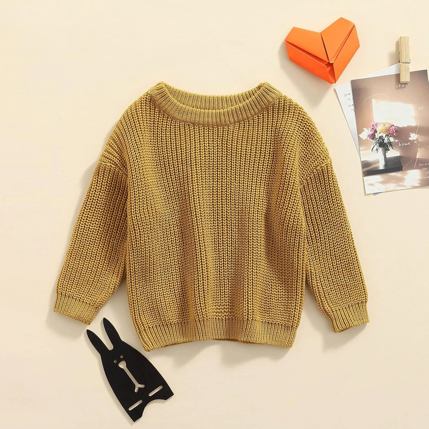 Baby Girl Boy Knit Sweater Blouse Pullover Sweatshirt Warm Crewneck Long Sleeve Tops for Infant Toddler