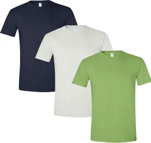 Gildan Unisex Softstyle Cotton T-Shirt, Adult Mens Tee, Multipack 1I3I6I10 Set of 3, 2XL Multicolor