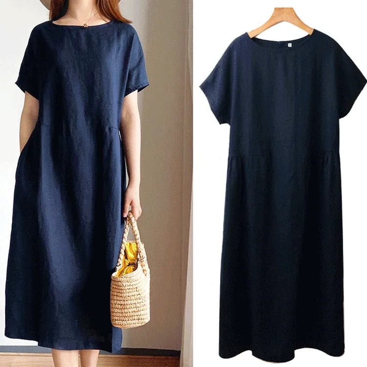 HOT SALE Japanese Style Linen Cotton Dress