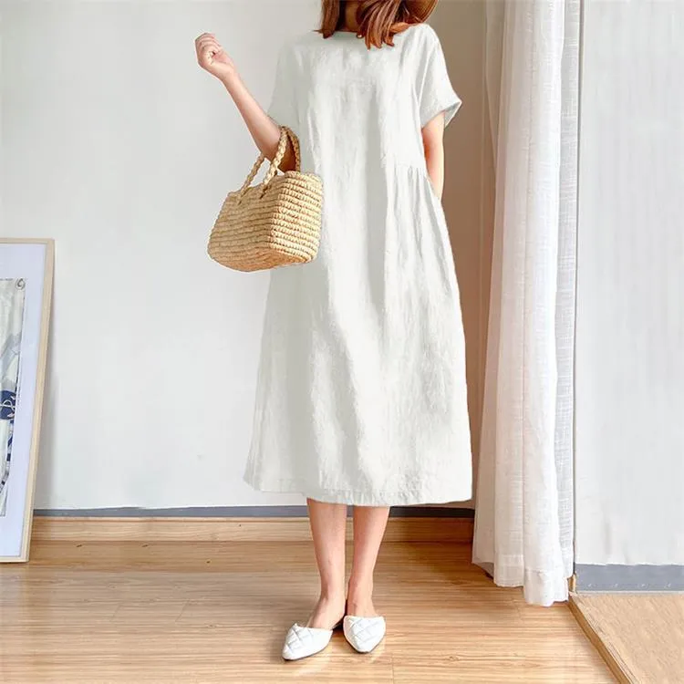 HOT SALE Japanese Style Linen Cotton Dress