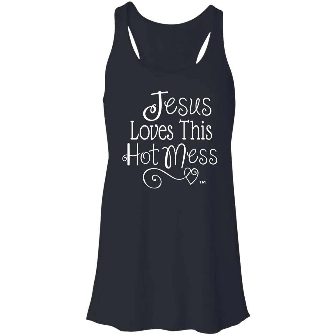 Jesus Loves This Hot Mess - Mother's Day Women's Flowy Racerback Tank
