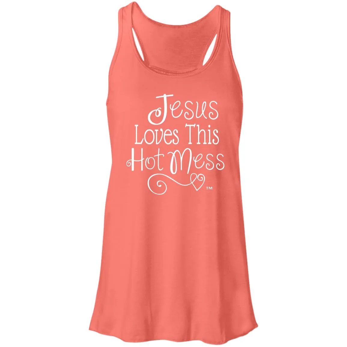 Jesus Loves This Hot Mess - Mother's Day Women's Flowy Racerback Tank