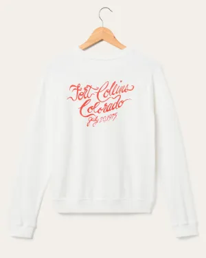 Junk Food Women's The Rolling Stones Fort Collins Colorado Fleece Raglan - VINTAGE WHITE