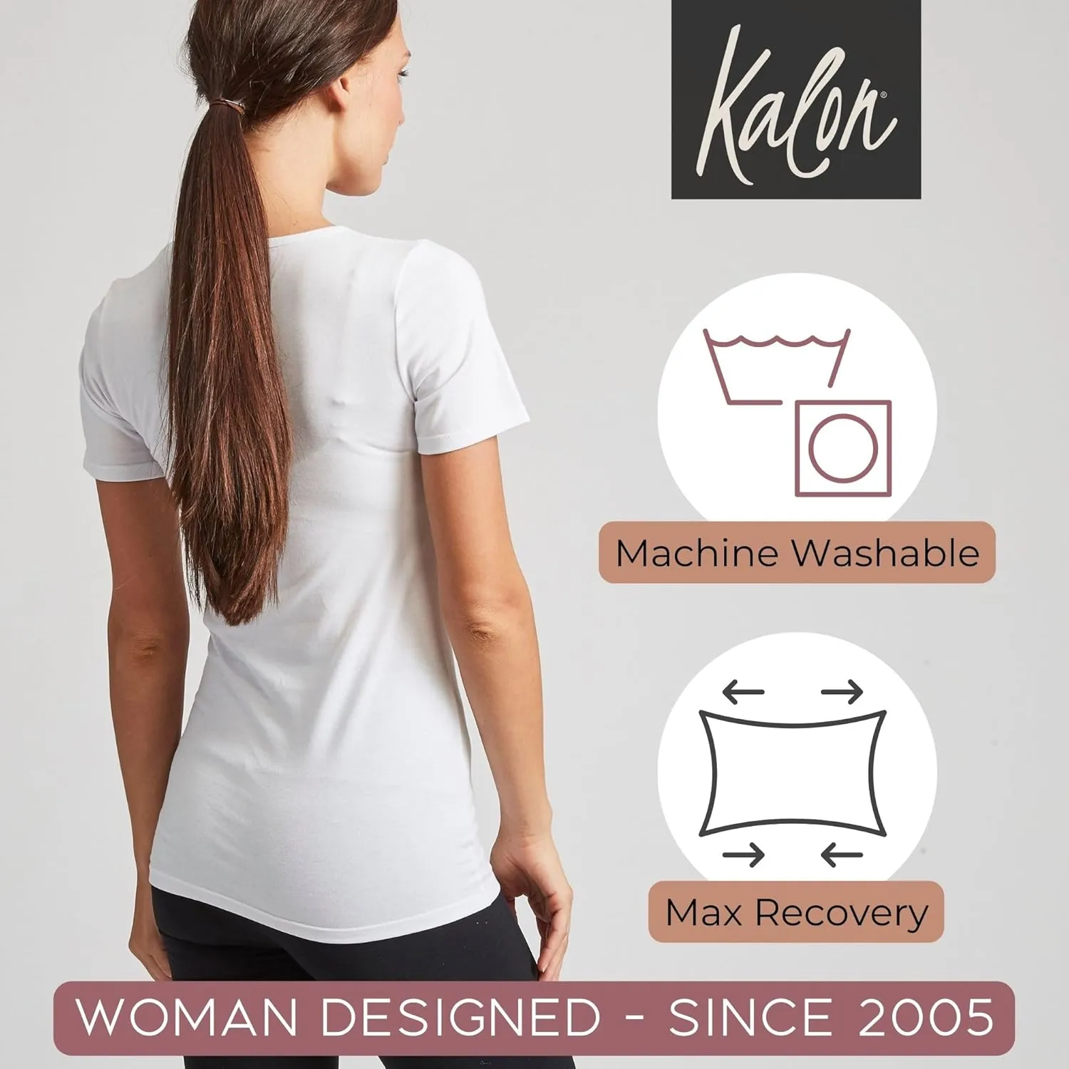 Kalon Women's 4-Pack V-Neck T-Shirt Base Layer