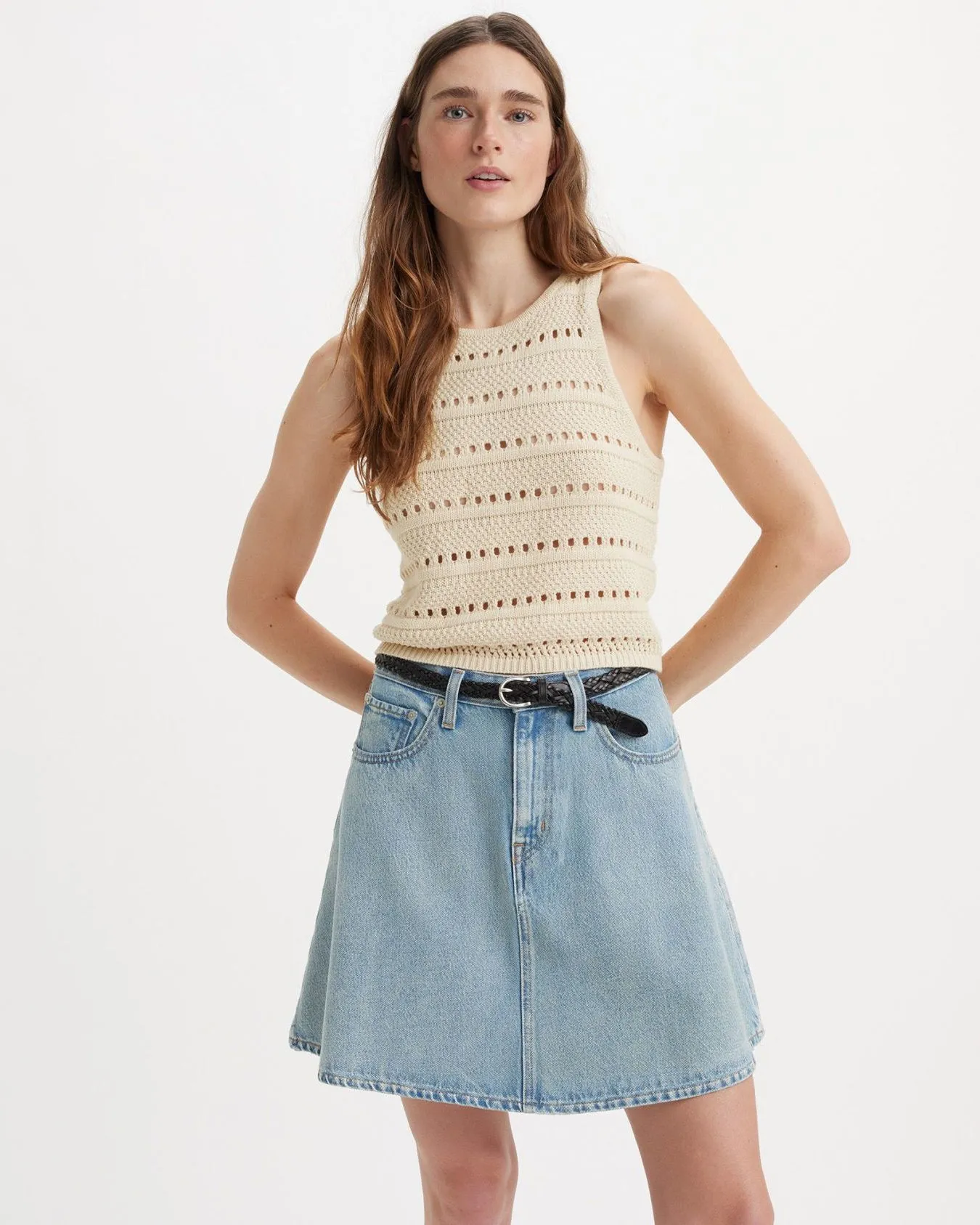 Levi's® Womens Superbloom Crochet Tank Top - White Swan