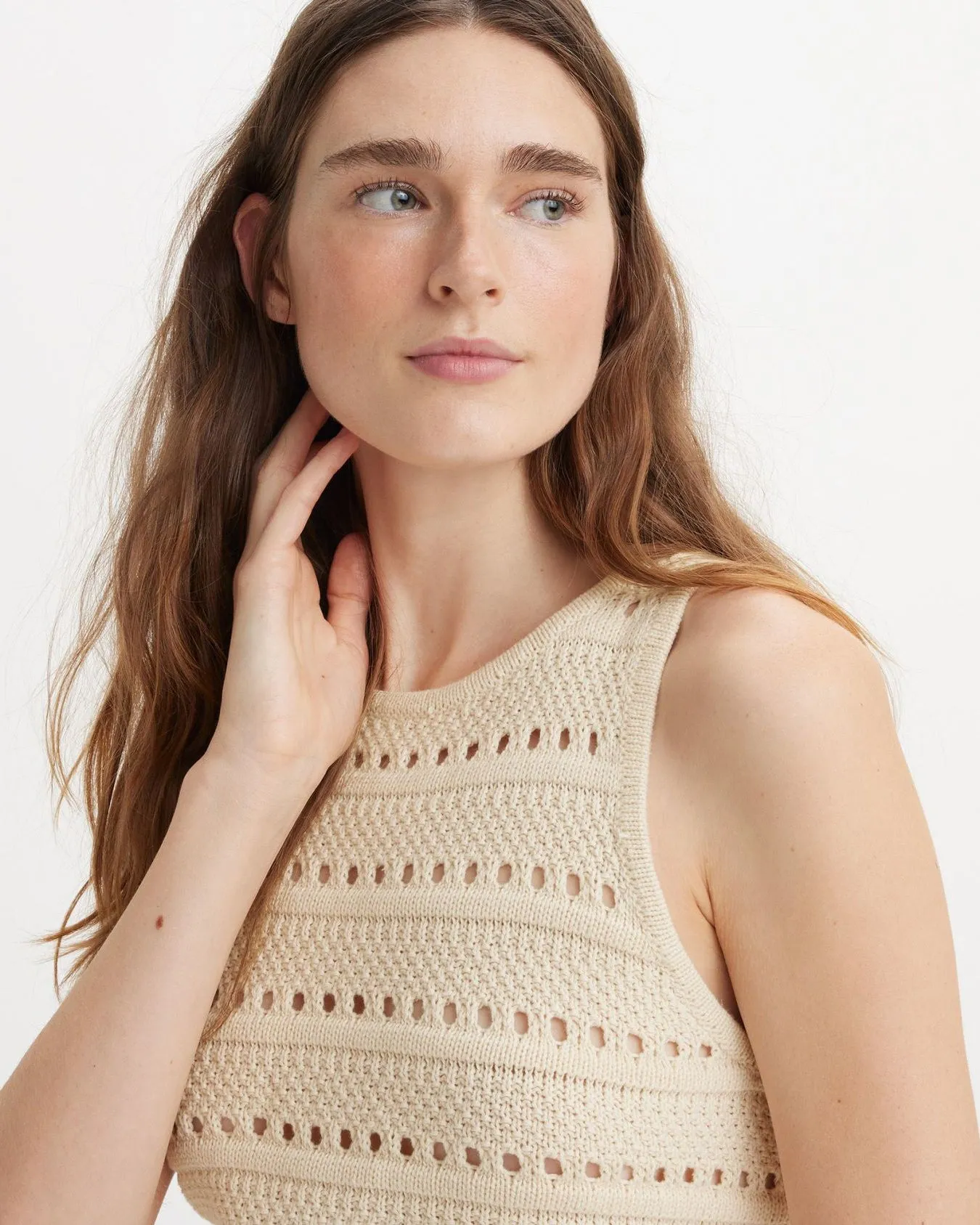 Levi's® Womens Superbloom Crochet Tank Top - White Swan