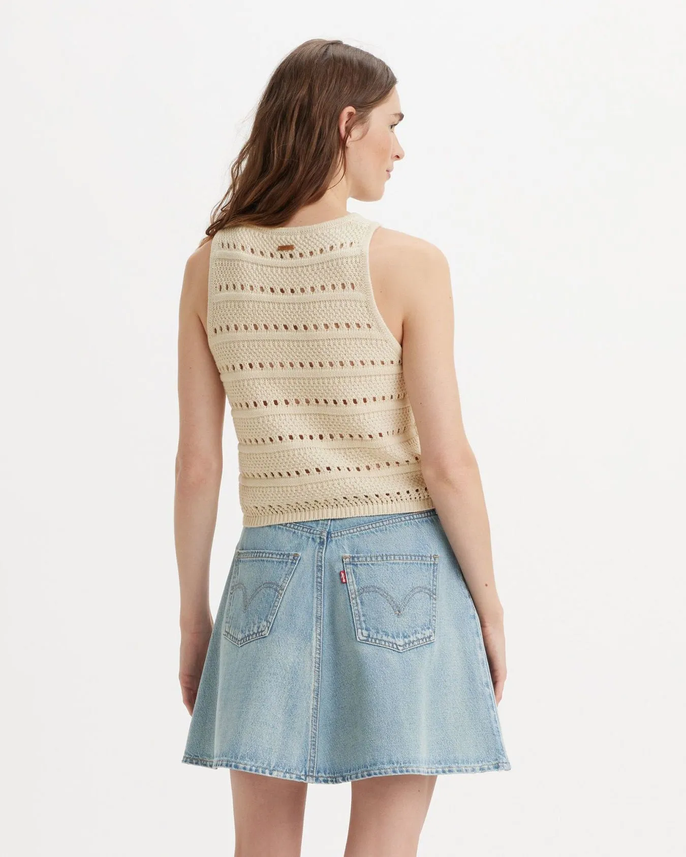 Levi's® Womens Superbloom Crochet Tank Top - White Swan