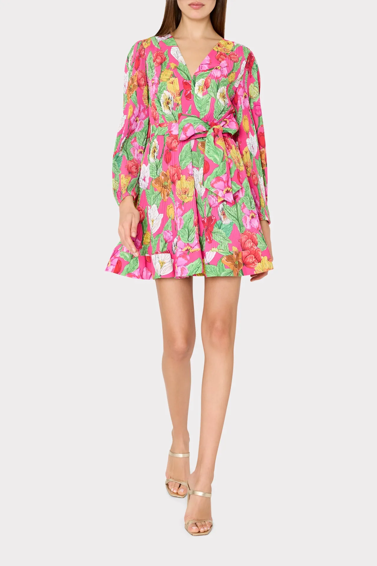Liv Tulip Rosette Pleated Dress