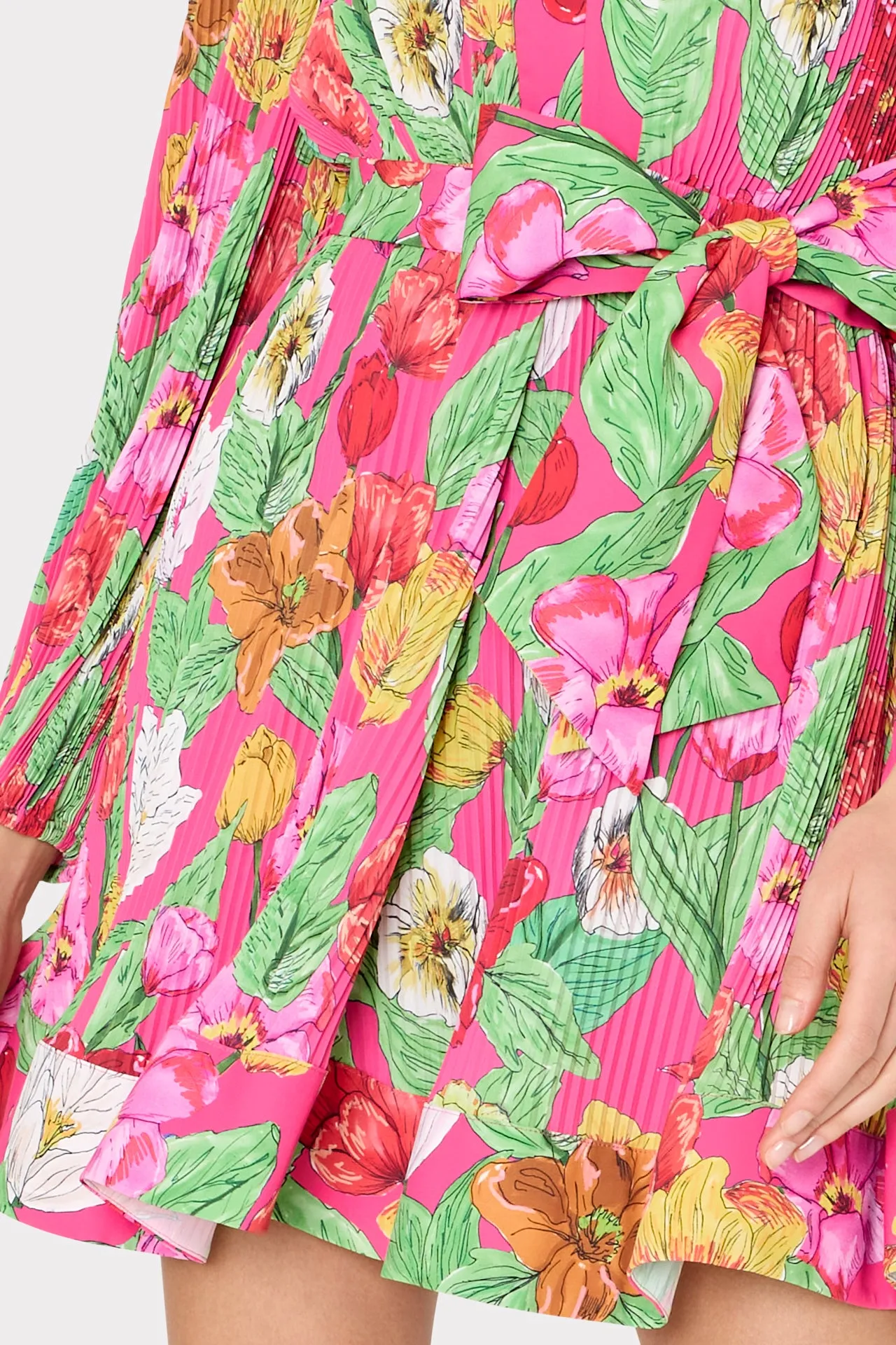 Liv Tulip Rosette Pleated Dress