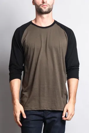 Men's Baseball T-Shirt (Olive/Black)