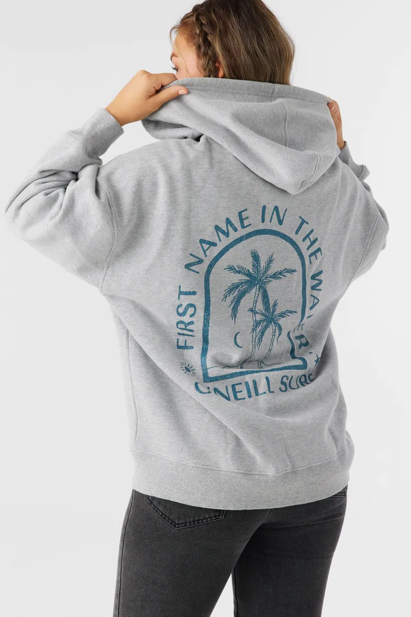 ONeill BYRON HOODED OVERSIZED ZIP FLEECE JACKET - HEATHER GREY