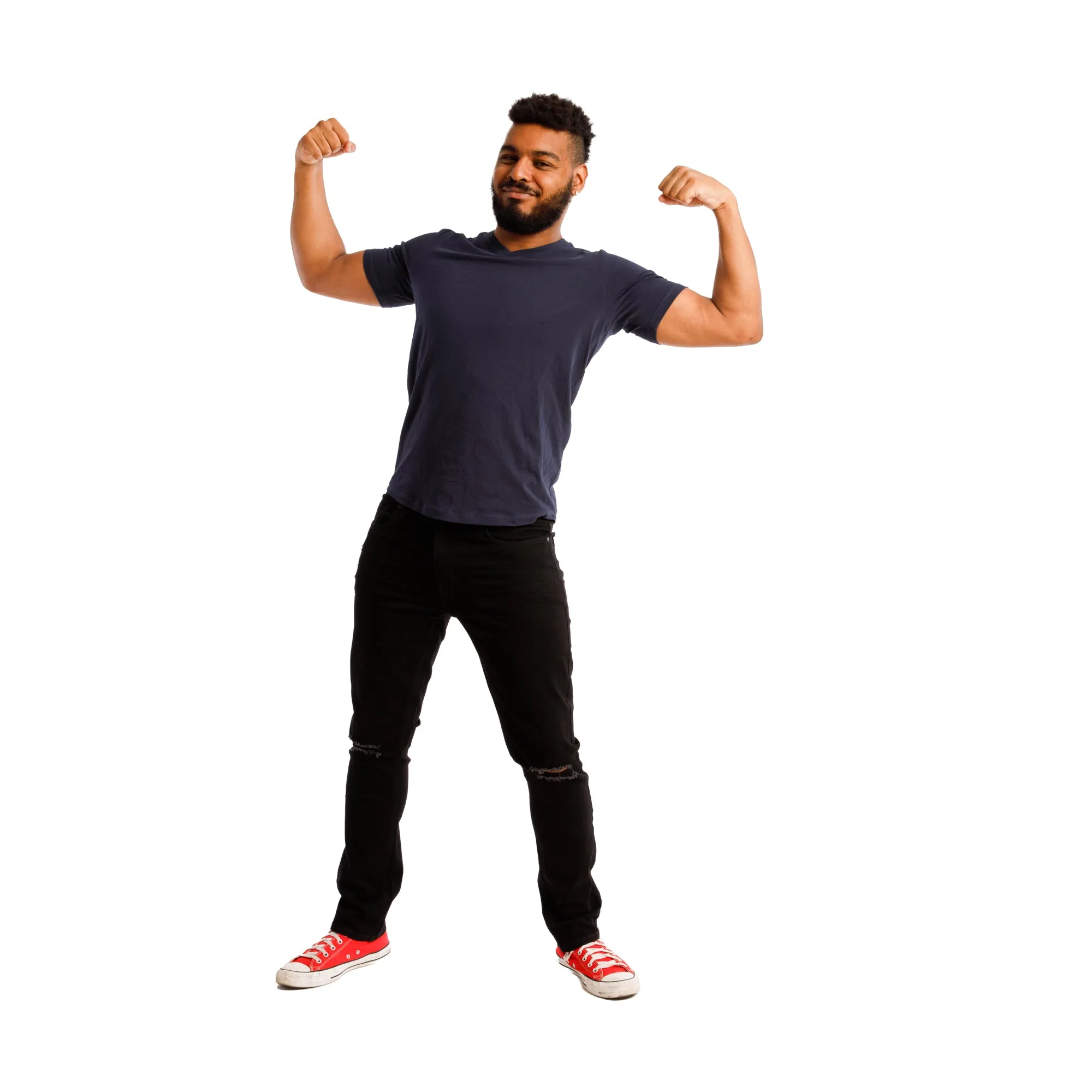 Organic V-Neck T-Shirt / Navy