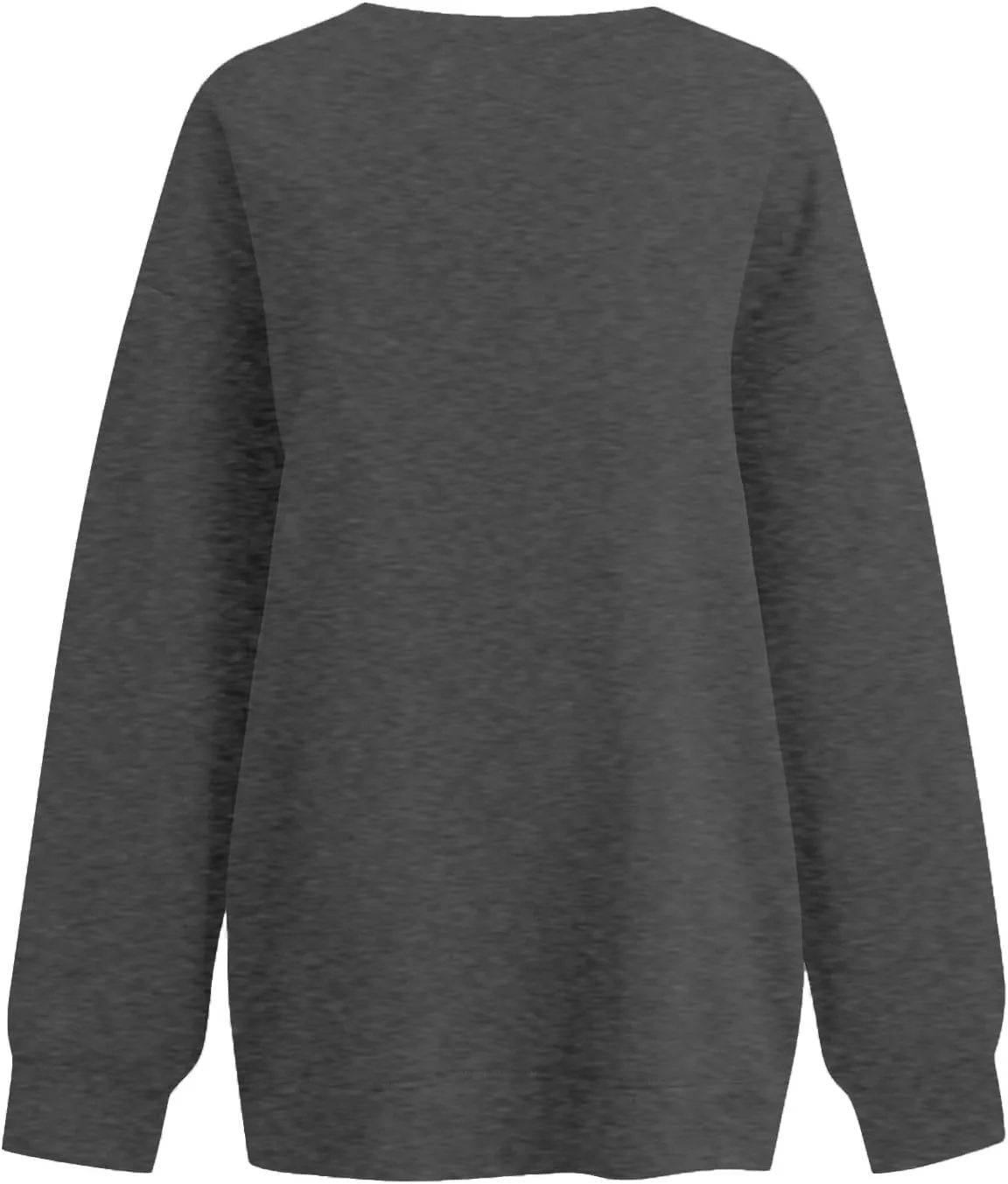 Oversized V Neck Sweatshirt Women Casual Fleece Pullover Sweaters Preppy Cute Teen Long Sleeve Sweat Shirts Y2k Tops