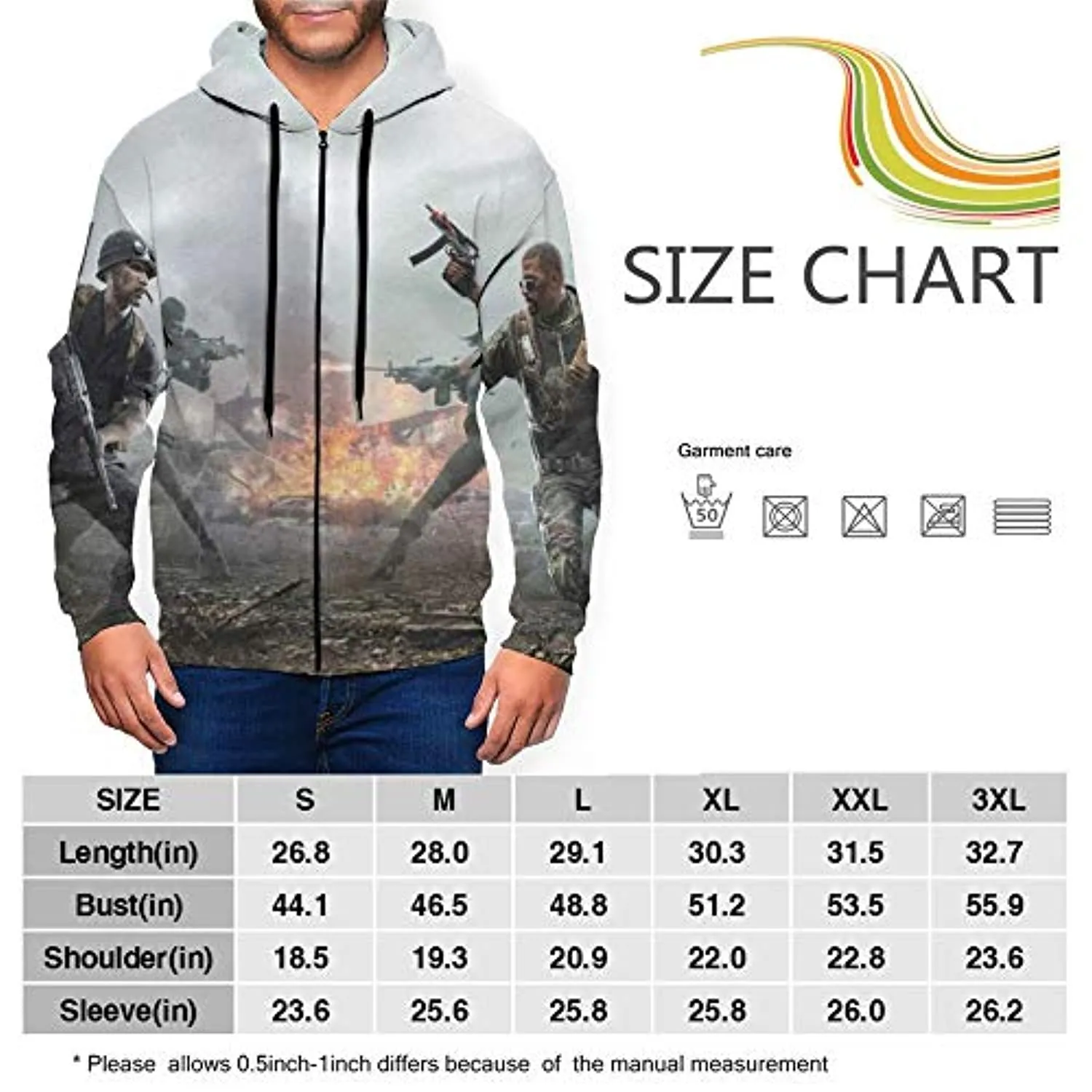 PUBG Hoodies - 3D Print Game Playerunknown's Battlegrounds Pullover with Pockets Light Grey