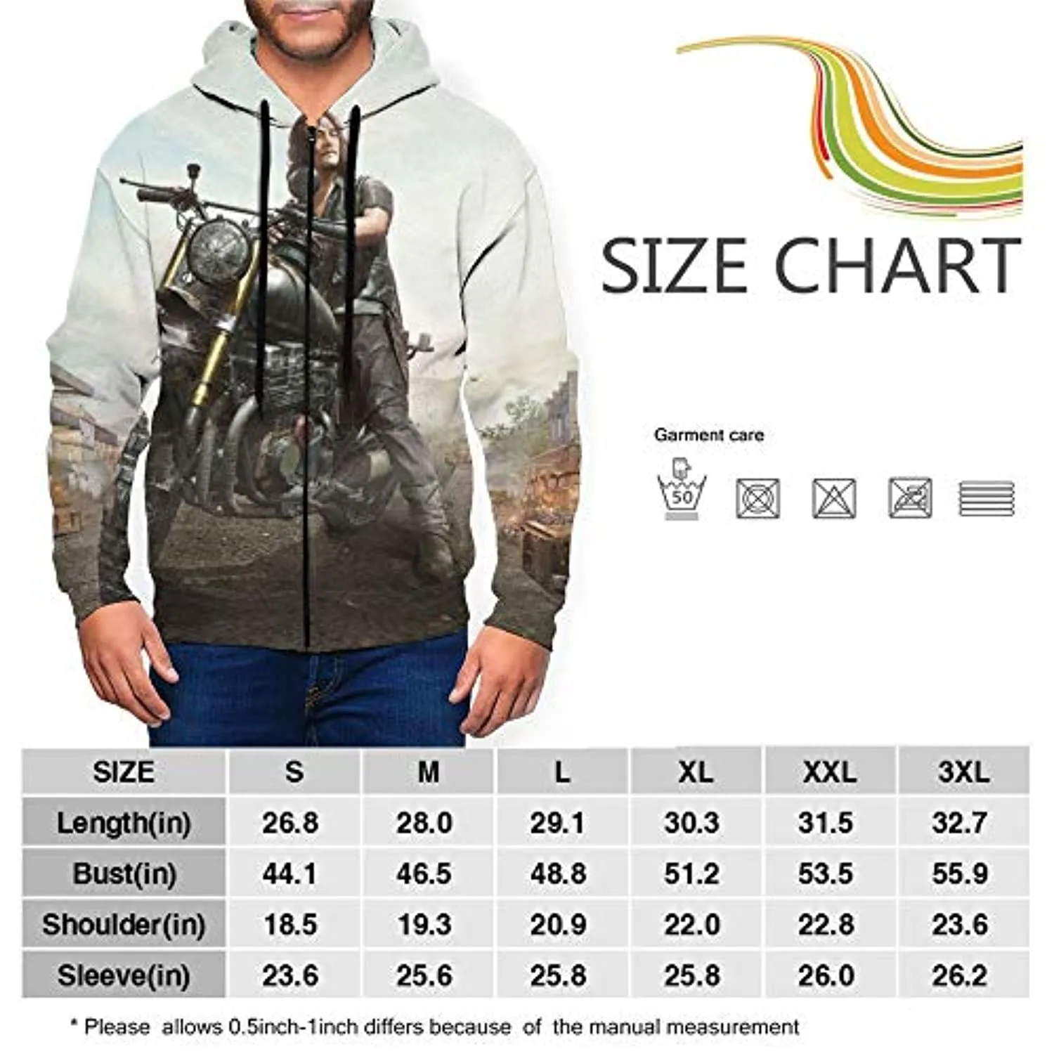 PUBG Hoodies - 3D Print Game Playerunknown's Battlegrounds Pullover with Pockets White
