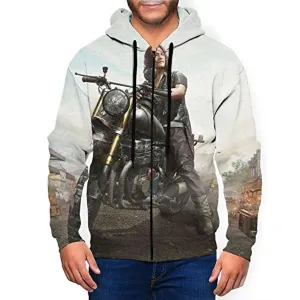 PUBG Hoodies - 3D Print Game Playerunknown's Battlegrounds Pullover with Pockets White