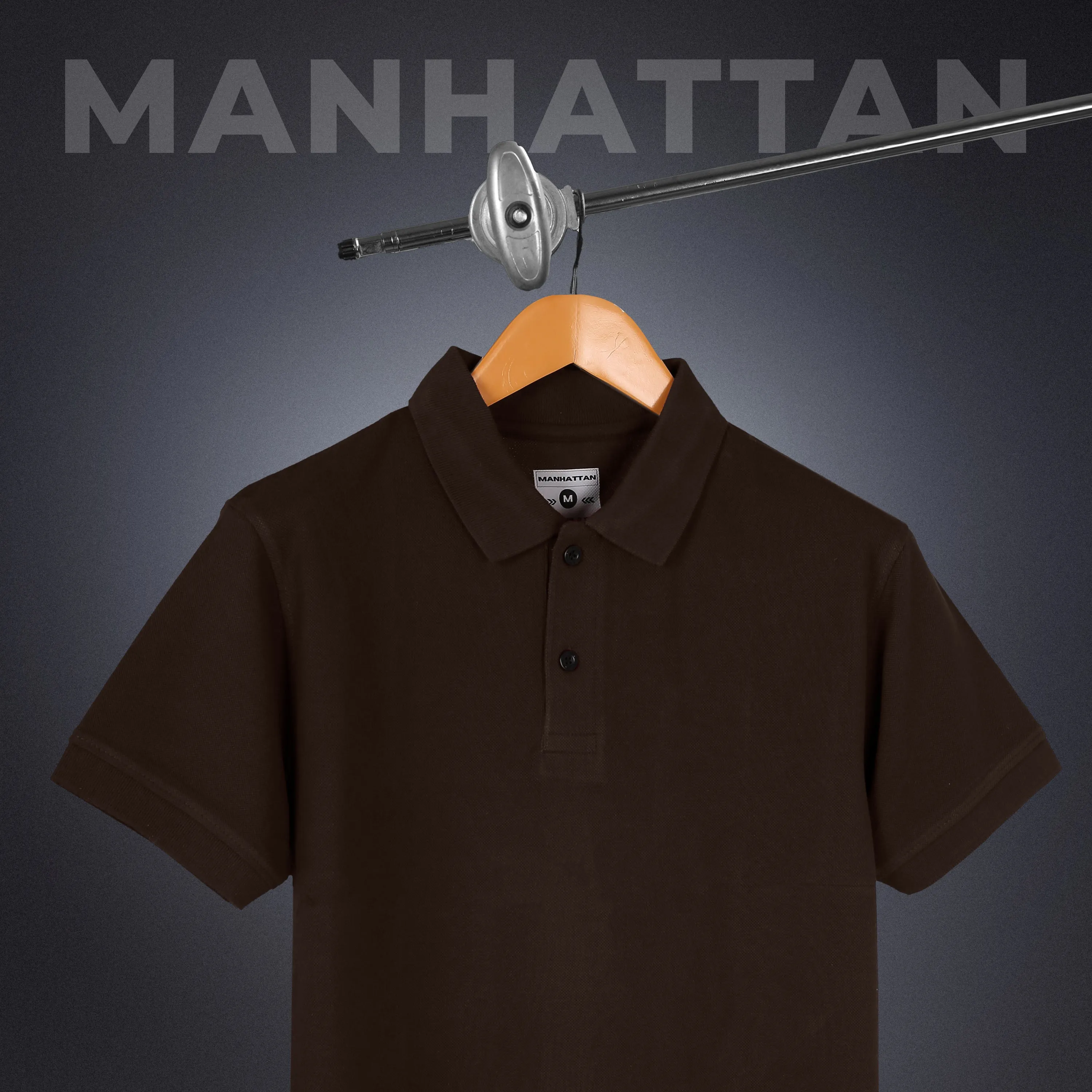 Pure Cotton Polo Plain T Shirts (Coffee Brown) Without Pocket