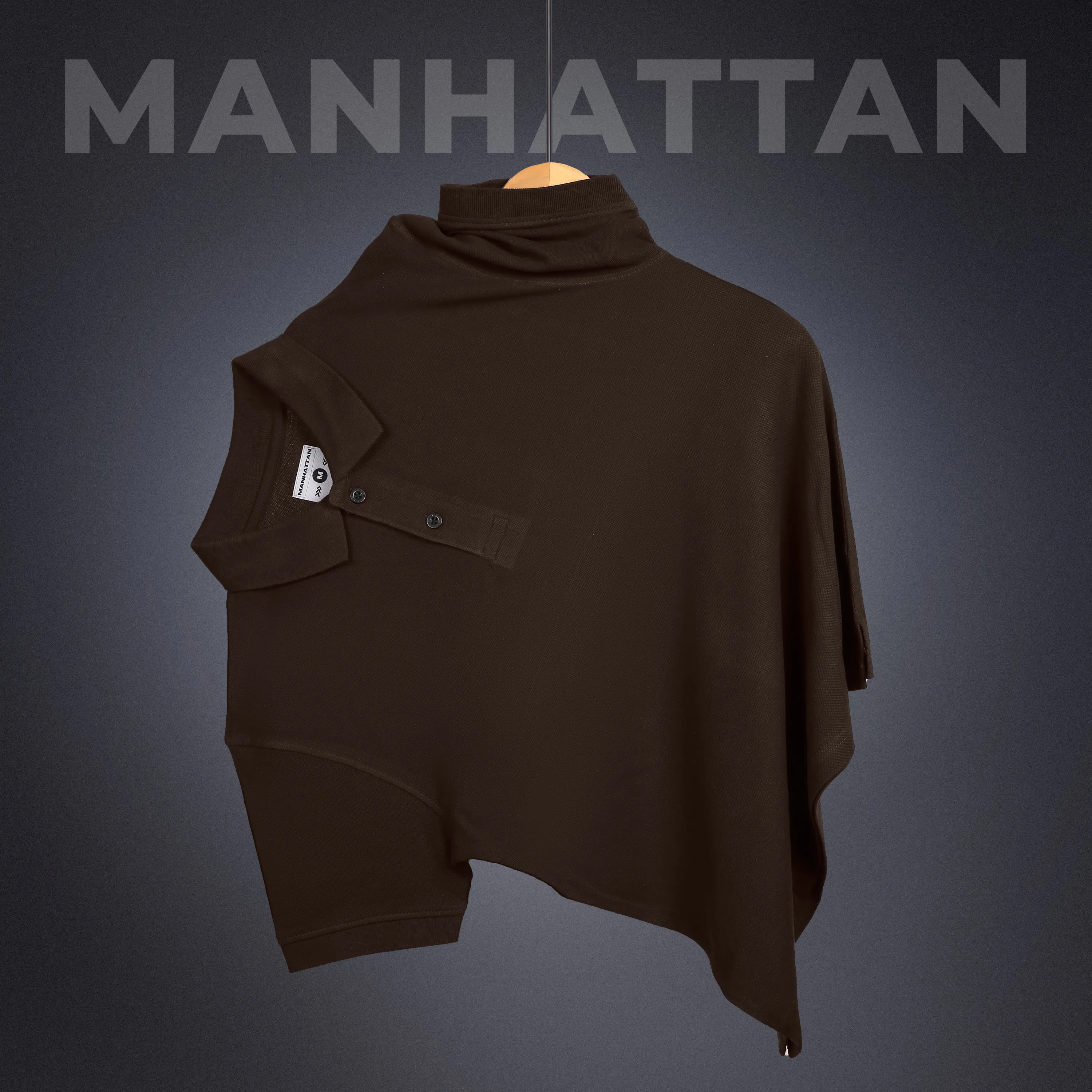 Pure Cotton Polo Plain T Shirts (Coffee Brown) Without Pocket