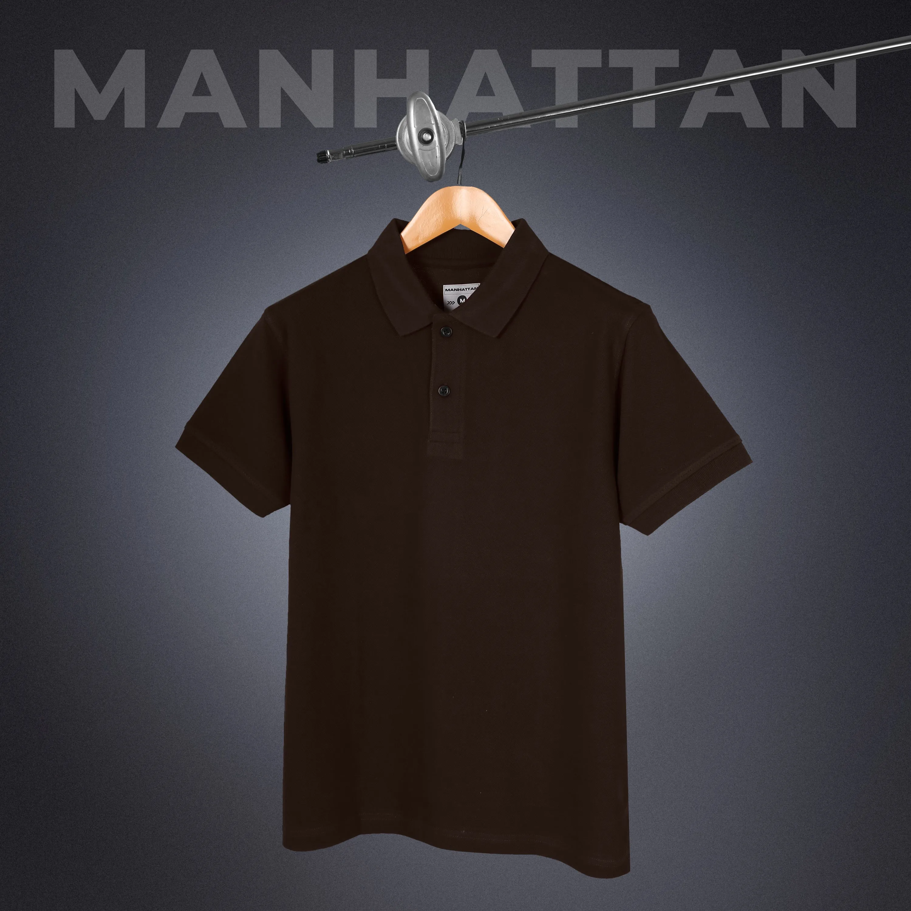 Pure Cotton Polo Plain T Shirts (Coffee Brown) Without Pocket