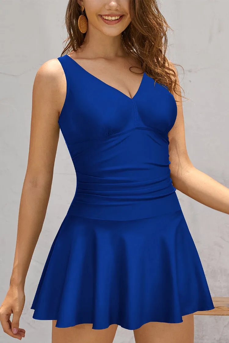 Ruched Swimsuit Retro Swim Dresses For Women
