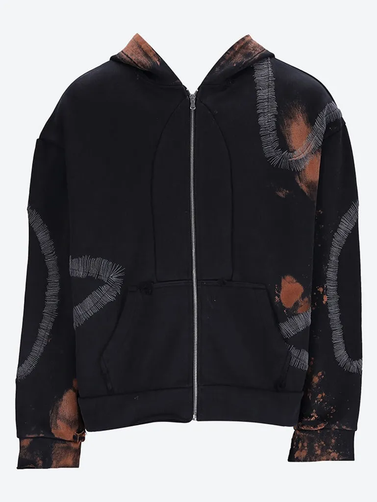 Windowed zip up hoodie