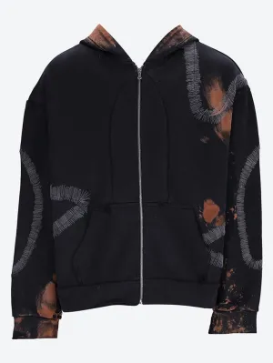 Windowed zip up hoodie