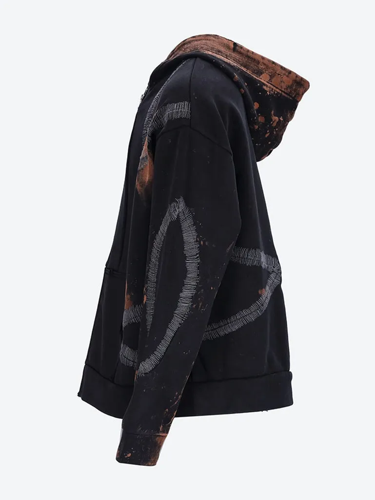 Windowed zip up hoodie