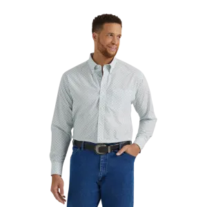 Wrangler Men's Classic Diamond Print White Shirt